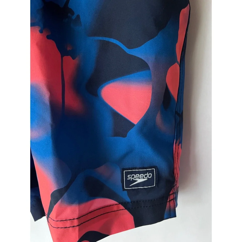 Speedo‎ Men's Blue Pink Swim Trunks Shorts Board Shorts Size Medium